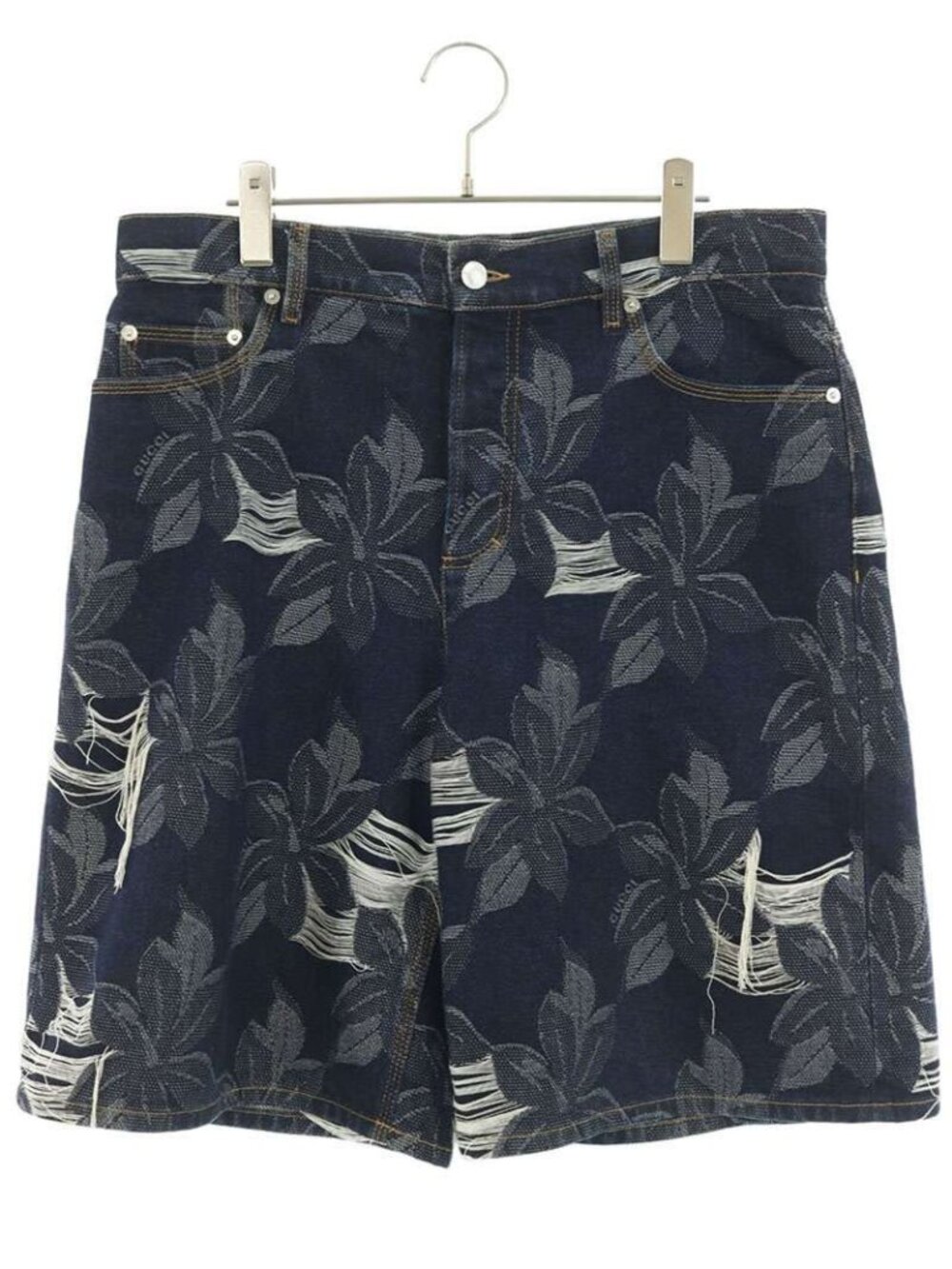 Gucci Floral Denim Jacquard Shorts 34